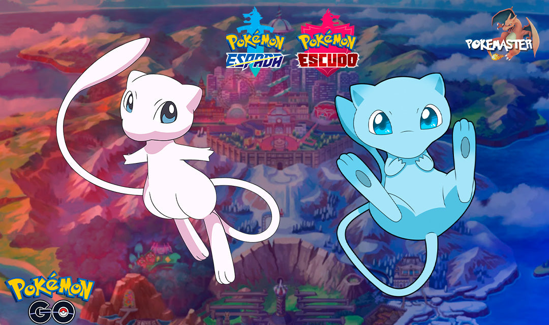 MEW CON TU NOMBRE DE ENTRENADOR ESPADA Y ESCUDO