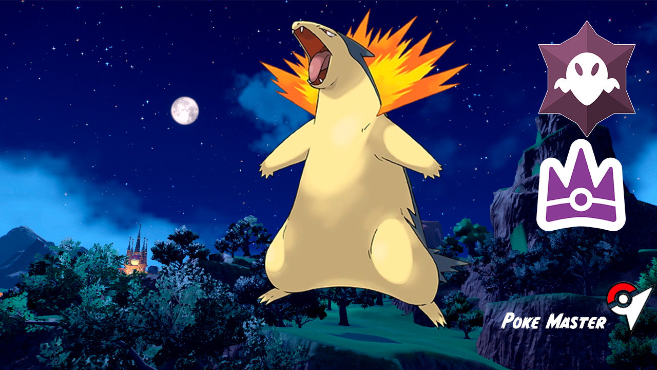 TYPHLOSION IMBATIBLE ESCARLATA Y PÚRPURA